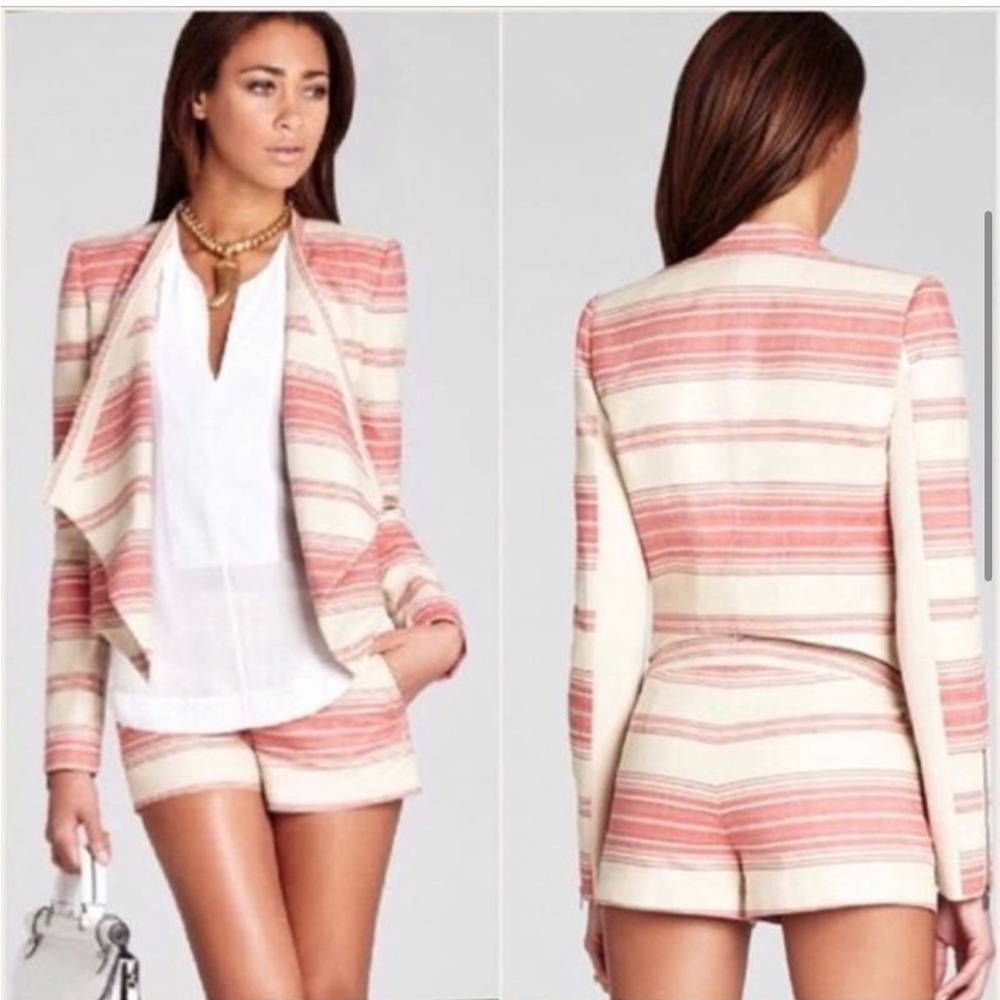 Bcbg MaxAzria crop open front zip cuff bolero style jacket. Only worn once!